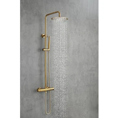 Immagine di AIYA Bath Colonna Doccia in Acciaio Inossidabile con Miscelatore Sistema Completo Funzione Anticalcare Design Moderno per Bagno Elegante Ottone