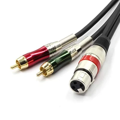 Immagine di SiYear XLR Weiblich auf 2 x Phono RCA Steckeradapter Y Splitter Cavo patch, 3pin Dual stecker Stereo audio (3M)