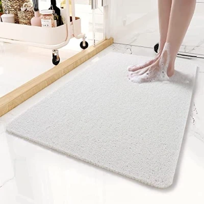 Immagine di MTWSJIA tappetino da bagno per doccia interna, in luffa, antiscivolo, anti muffa, antibatterico, morbido PVC, e (45 x 75 cm) (bianco)