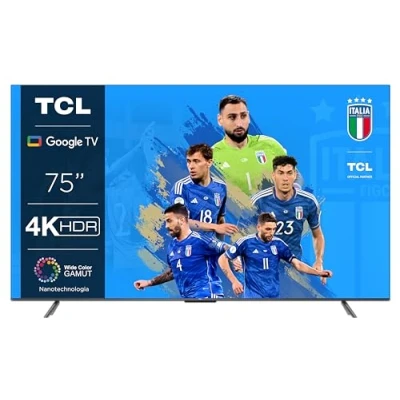 Immagine di TCL 75P739, TV 75, 4K Ultra HD HDR, Google TV, design senza bordi, Game Master, Dolby Vision &amp; Atmos, Controllo Vocale hands free, compatibile con Assistente Alexa