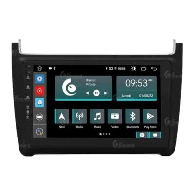 Immagine di Autoradio Custom Fit per Volkswagen Polo Android GPS Bluetooth WiFi Dab USB Full HD Touchscreen Display 9&quot; processore 8core e comandi vocali