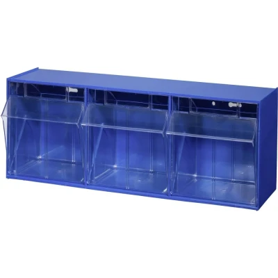 Immagine di Allit 464410 Cassettiera porta minuteria VarioPlus ProFlip 3 (L x A P) 600 240 200 mm Blu, Trasparente 1 pz.