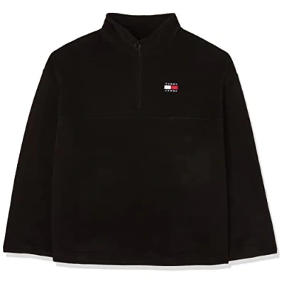 Immagine di Tommy Jeans Tjw Ovrszd Badge Polar Fleece DW0DW14351 Felpe, Nero (Black), XL Donna