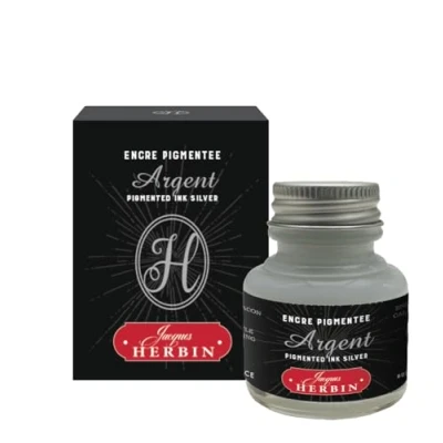 Immagine di Herbin 13505T Flacone di inchiostro pigmentato per penna stilografica 30 ml, Argento