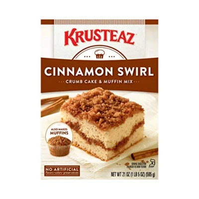 Immagine di Krusteaz Cinnamon Swirl Crumb Cake and Muffin Mix, 21 Ounce Boxes (Pack of 4)