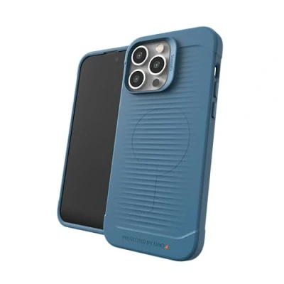 Immagine di ZAGG Gear 4 Havana Snap D30 Custodia protettiva compatibile con iPhone 14 Pro Max, sottile, antiurto, ricarica wireless, colore: Blu