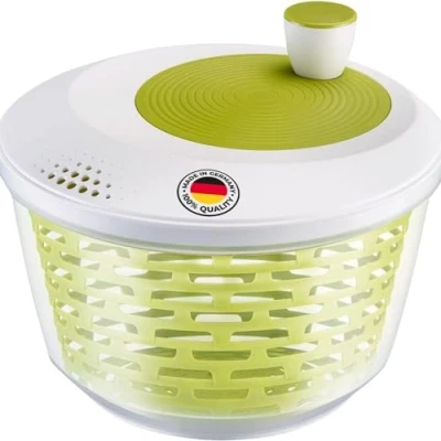 Immagine di Westmark Centrifuga per insalata, Capacità: 4,4 litri, ø 23,5 cm, Plastica, Senza BPA, Spinderella, Colore: Trasparente/Bianco/Verde, 243022EA