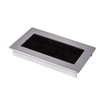 Immagine di SOTECH 2 x passacavi Toledo in alluminio anodizzato argento 100 70 mm Dimensioni di montaggio: 90 62 15,3
