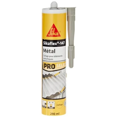 Immagine di Sika flex 147 metallo grigio chiaro, colla polimerica speciale metallo, mastice tutti i metalli, interno ed esterno, 290ml
