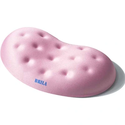 Immagine di BRILA Supporti poggiapolsi morbidi per tastiera e mouse, computer fisso portatile, lavoro in ufficio gaming, design con fori massaggianti