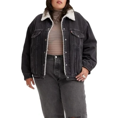 Immagine di Levi&#039;s Plus Size 90s Sherpa Trucker, Jacket Donna, Are You Afraid Of The Dark, 3XL