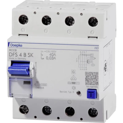 Immagine di Doepke 09134998HD DFS 4 040 4/0,03 B SK HD 4polig 40A Interruttore differenziale di sicurezza poli 40 A 0.5 400 V