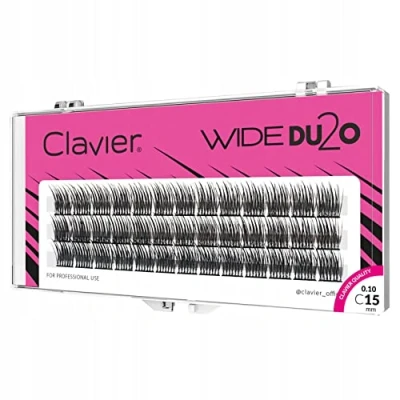 Immagine di Ciglia a ciuffetti Clavier, Finte Wide Du2o 20D, naturale C Curl, Lash Extension, DIY, Applicazione rapida, 36 ciglia! (C 15mm)