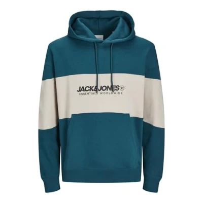 Immagine di Jack &amp; Jones Jjelegacy Blocking Felpa con cappuccio, Uomo, Taglia: Medium, Deep teal