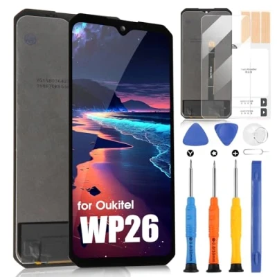 Immagine di Schermo per Oukitel WP26 LCD Display Touch Screen Assemblea Sostituzione di Vetro Digitalizzatore con Riparazione Kit (Nero, 6,58&quot;)