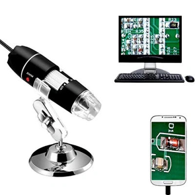Immagine di Jiusion 40 a 1000 x ingrandimento USB microscopio digitale endoscopio, 8 LED 2.0, mini videocamera con adattatore OTG e metallo supporto, compatibile Mac Windows 7 10 11 Android Linux