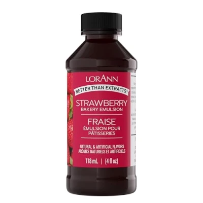 Immagine di Lorann Oils Emulsioni Panificio Sapore Naturale e Artificiale 4oz/Fragola, Altri, Multicolore, 118 ml (Pack of 1), unità