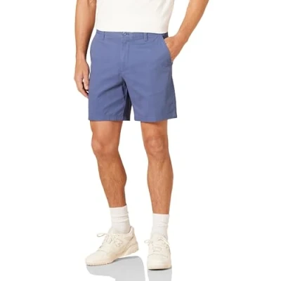 Immagine di Amazon Essentials Pantaloncini Chino Elasticizzati e Aderenti da 18 cm Uomo, Blu Scuro, 30W