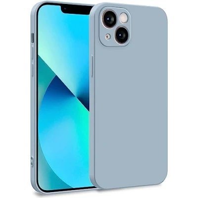 Immagine di MyGadget Cover per iPhone 13 Custodia in Silicone Morbido a Doppio Strato Case con Protezione Fotocamera &amp; Fodera Interna Antigraffio Azzurro