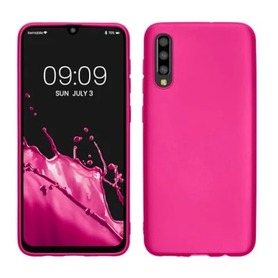 Immagine di kwmobile Custodia Compatibile con Samsung Galaxy A50 Cover Back Case Morbida Protezione in Silicone TPU Effetto metallizzato rosa