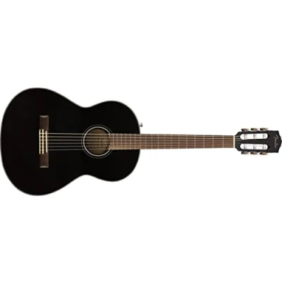 Immagine di Fender CN 60S Nylon Chitarra Classica, in noce, nera, Include lezioni virtuali gratuite su Play