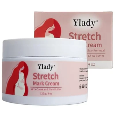 Immagine di Stretch Mark Cream Gravidanza 120g/4oz Burro corpo Crema Smagliature, Olio pancia del per Cura della pelle Marks Lozione Donne incinte