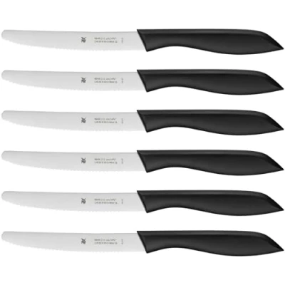 Immagine di WMF Coltelli da Colazione, set 6 pezzi, Lama in Acciaio Inox, 23 cm, Nero,1896499990