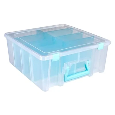 Immagine di ArtBin Super Satchel 6990RH Divisori a doppia profondità, in polipropilene, colore: trasparente e verde acqua