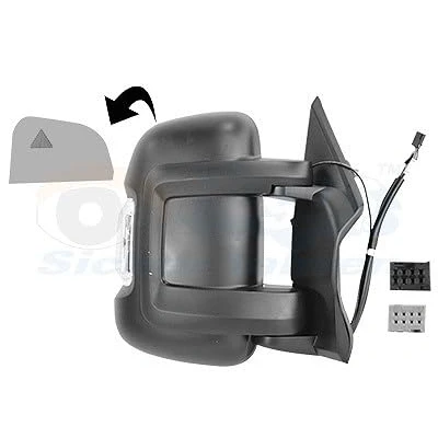 Immagine di specchio retrovisore esterno Van Wezel 1652816 Dx nero ruvido completo, convesso, per regolazione elettrica specchio, termico, con a