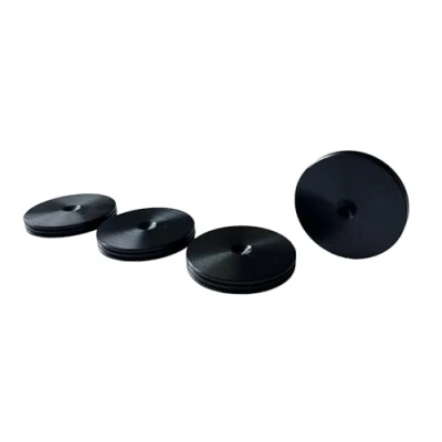 Immagine di PrecisionGeek Cuscinetti per altoparlanti in alluminio anodizzato nero, con diametro di 40 mm, soundbar HiFi da pavimento, confezione 4