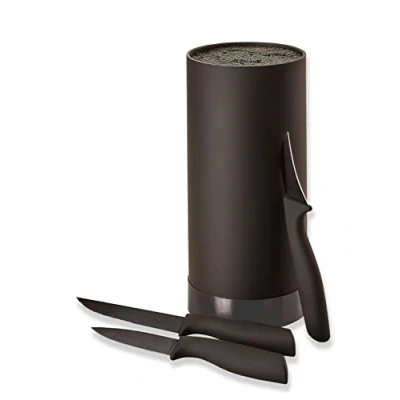 Immagine di Echtwerk EW MB 0399 Ceppo di Coltelli con Inserto in Setola, Acciaio, Nero