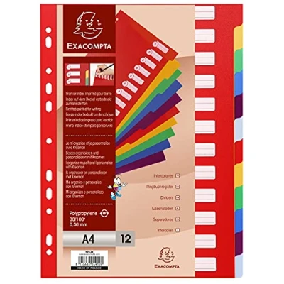 Immagine di Exacompta 4912E Divisori e Segnaletica, 21x29.7 cm, Multicolore