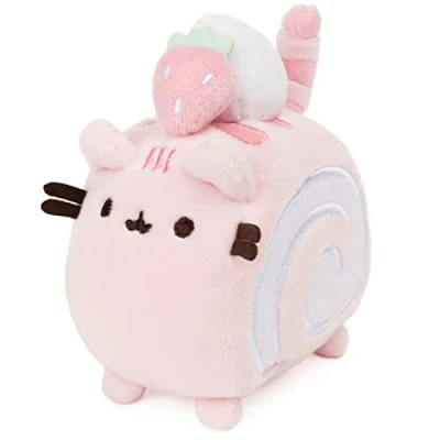 Immagine di GUND Roll Cake Pusheen Sweet Dessert Squishy Peluche Animale Gatto e Soddisfante Tessuto Elasticizzato per Età 8 in su, Rosa Viola, 10,2 cm