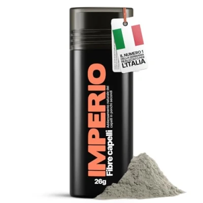 Immagine di IMPERIO Fibre capelli per l&#039;infoltimento dei più spessi e pieni in pochi secondi. Nasconde la caduta nelle donne negli uomini. 100% naturale. 26g (grigio)