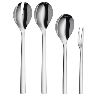 Immagine di WMF Set di Posate 4 pezzi da insalata cucchiaio forchetta Servire NUOVA Cromargan in acciaio inox lucido