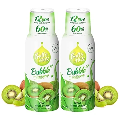 Immagine di 2 x FruttaMax Concentrato Sciroppi di frutta Meno zucchero con il 50% contenuto adatto per macchina bibite (2 500ml) (Kiwi)