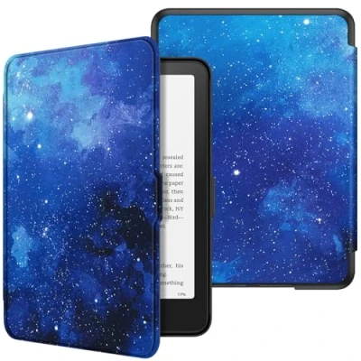Immagine di FINTIE Custodia per 7&quot; Kindle Paperwhite 2024 (12ª Generazione) e Colorsoft Signature Edition (1ª Generazione), Sottile Leggero Protettiva Cover con Auto Sveglia/Sonno, (Z Starry Sky)
