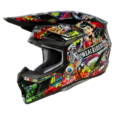 Immagine di O&#039;NEAL Casco da motocross MX Moto Calotta in ABS, Standard di sicurezza ECE 22.05, Prese d&#039;aria per una ventilazione ottimali 3SRS Helmet Crank 2.0 Adulto Multi Taglia XS