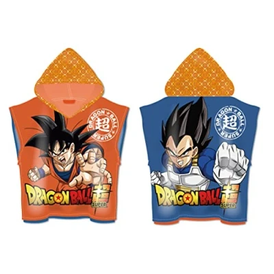 Immagine di FACTORY CR DB15238 DRAGON BALL Poncho in microfibra, telo piscina, asciugamano per Bambini, stampa 50x100 Unisex Color, único