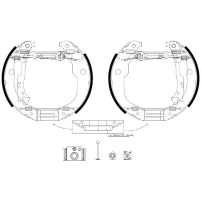 Immagine di TEXTAR 84067202 Ganasce Freno 228 42 con cilindretto freno, regolatore/attuatore PEUGEOT: 207 Hatchback, SW, CITROËN: C3 II