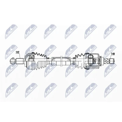 Immagine di NTY NPW RE 193 Albero motore / Semiasse Assale anteriore Sx 690 Cambio manuale