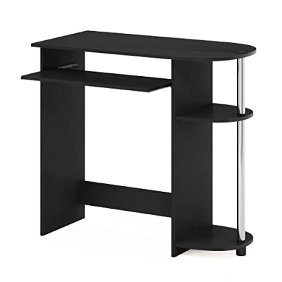 Immagine di Furinno Semplicistico Scrivania per Computer, Legno ingegnerizzato, Americano/Acciaio Inossidabile, 40.01 (D) x 80.01 (W) 73.03 (H) cm