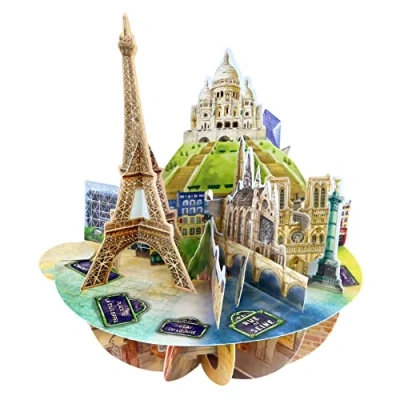 Immagine di SANTORO Pirouette, Biglietto D&#039;Auguri Pop Up 3D Parigi Per Lui, Lei, Grazie, Destinazione Carta Della Torre Eiffel Il Compleanno