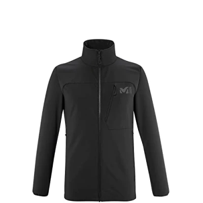 Immagine di Millet Magma Shield JKT M Giacca Softshell da Uomo Membrana Antivento Escursionismo, Uso Quotidiano Nero