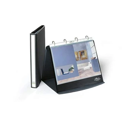 Immagine di Durable 856739 Durastar, raccoglitore da banco per presentazioni, 10 buste removibili, 4 anelli, f.to A4 orizzontale, 265x330x40 mm, grafite