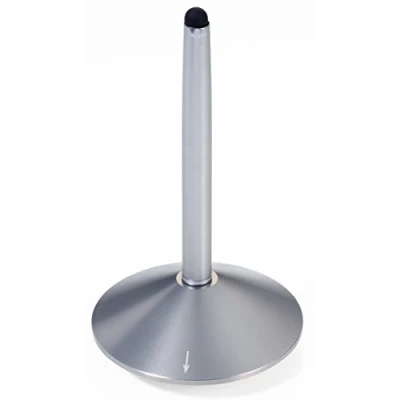 Immagine di TROIKA Penna a sfera e pennino capacitivo per touchscreen, portapenne con funzione centrifuga, mina nera, alluminio, titanio anodizzato