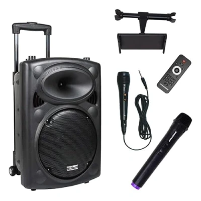 Immagine di DYNASONIC DYNAPRO 10 Plus Cassa Altoparlante Bluetooth Portatile Professionale, Potente da 500W, 2 Microfoni Karaoke e Supporto Tablet