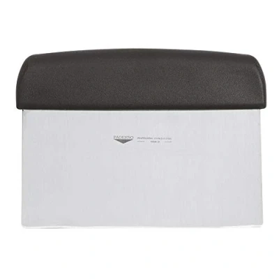 Immagine di Paderno Raschia da Cucina Rettangolare Multiuso Inox 18/10, Manico in Polipropilene Nero 15 x 7,5 cm, Acciaio Inossidabile, Nero, cm