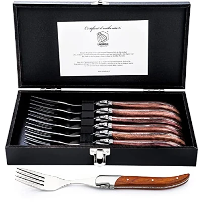 Immagine di Laguiole Style de Vie set di 6 forchette, Luxury Line, manico in palissandro