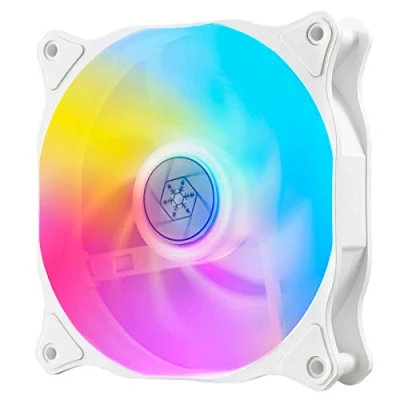 Immagine di SilverStone Technology Air Blazer 120RW, PWM, ARGB, 120mm, telaio bianco, pale traslucide, Hydro Bearing, SST AB120RW ARGB